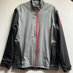 Adidas Men’s Gray and Black Softshell Oversized Jacket Sz M